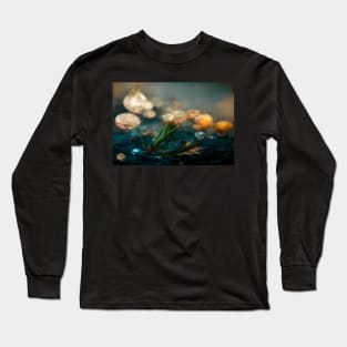 Forest Flower Rain Drops In Rainy Weather Long Sleeve T-Shirt